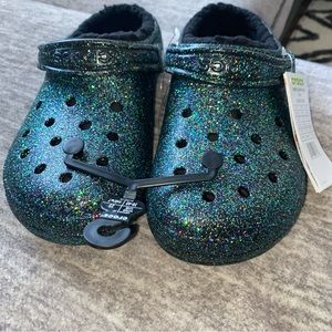 Crocs Lined Glitter Classic Clog Women size 9 Men size 7 Starry Skies Unisex